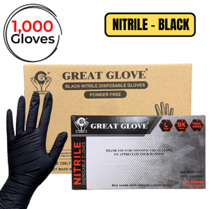 Black Nitrile Gloves (Powder-Free) [Size: L] – (1,000 Pcs./Case)