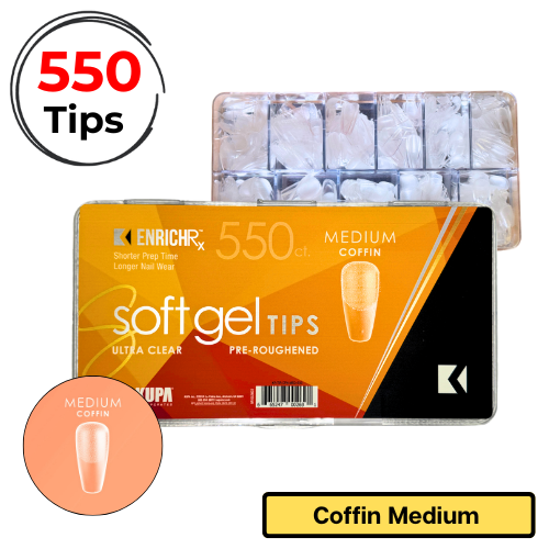 Soft Gel Tips 550 Count - Medium Coffin