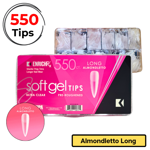 Soft Gel Tips 550 Count - Long Almondletto
