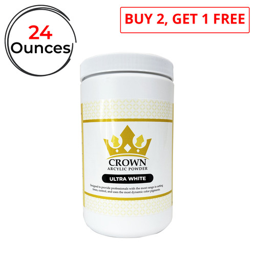 Crown Acrylic Powder, (24 Oz) - ULTRA WHITE
