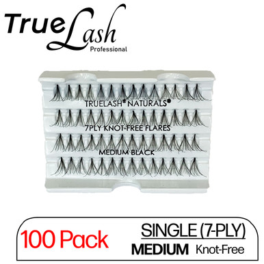 TrueLash Knot-Free Eyelash Extension, SINGLE, 7-Ply - Medium