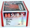 Hornady 30730 30 Cal (.308), 190GR, SUB-X, 100 Bullets Per Box, 090255307306