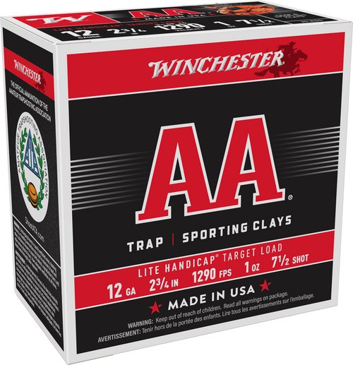 Winchester AAHLA127 Lite Target Load 12GA, 2 3/4", 1290FPS, 1oz, #7.5, 25RD Per Box 020892014176