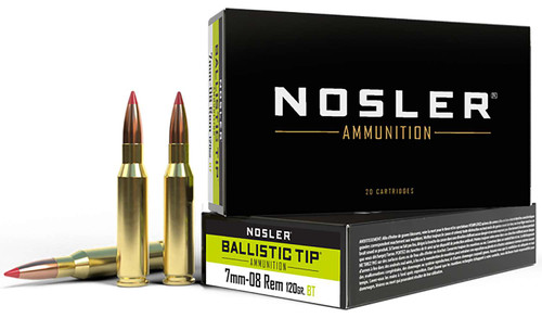 Nosler Ballistic Tip 40060 7mm-08 Rem, 120GR, BT, 20RD Per Box