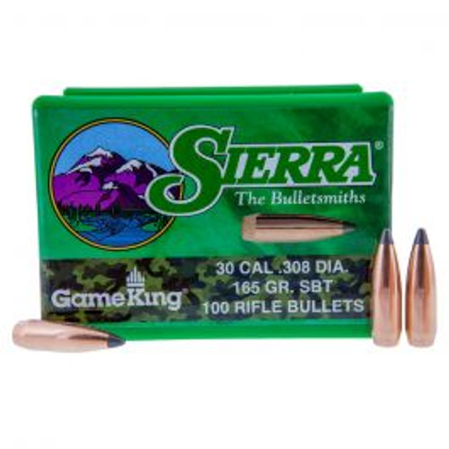 Sierra 2145 GameKing 30 Cal (.308"), 165GR, SBT, 100 Bullets Per Box 092763021453