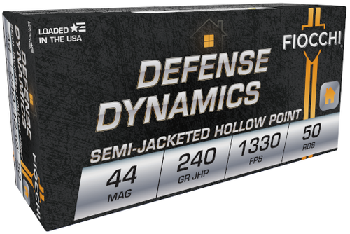 Fiocchi 44D500 44 Mag, Semi-Jacketed Hollow Point, 240GR, 1330FPS, 50RD Per Box