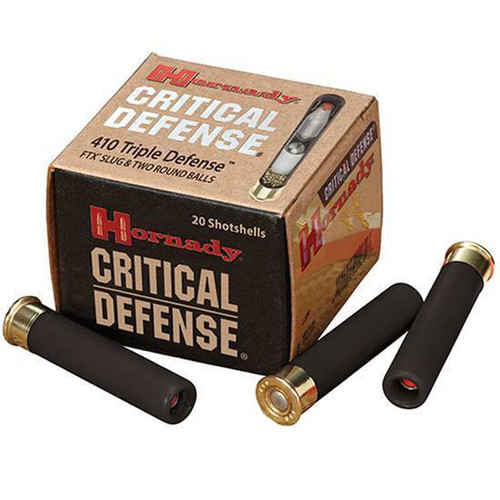 Hornady Critical Defense Triple Defense .410GA FTX Slug & Two Balls, 750FPS, 20RD