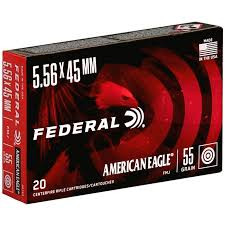 Federal American Eagle AE193 5.56x45mm, 55GR, FMJ, 20RD Per Box, 604544703917