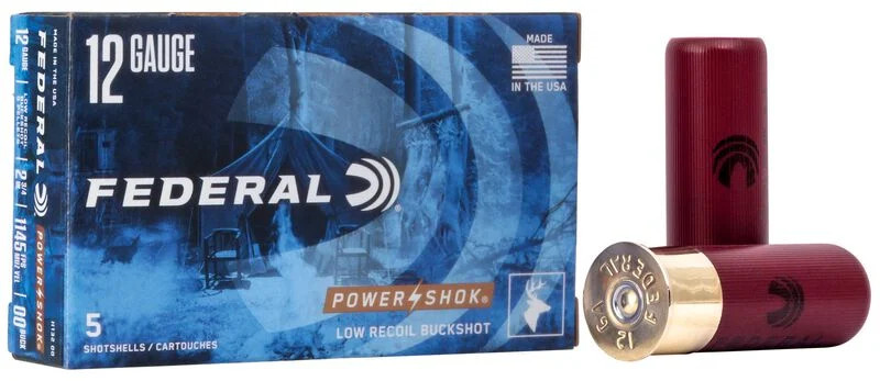 Federal H132 00 Power Shok 12GA, Low Recoil Buckshot, 2 3/4