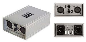 Whirlwind ISO 2 - This is a two channel isolation box and line balancer.
As an isolation unit, use it to isolate lines to press and video feeds or on-stage power amps. It's a handy hum and buzz fighter for broadcast or live sound applications. As a balancer, it converts unbalanced lines from CD players, tape decks, etc. to balanced for long cable runs. Whirlwind ISO 2 - This is a two channel isolation box and line balancer.
As an isolation unit, use it to isolate lines to press and video feeds or on-stage power amps. It's a handy hum and buzz fighter for broadcast or live sound applications. As a balancer, it converts unbalanced lines from CD players, tape decks, etc. to balanced for long cable runs.