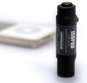 Whirlwind ISOPOD - Housed in a high impact nylon casing, the ISOPOD safely sums to mono and transformer isolates unbalanced 1/8" (3.5mm) stereo connections to balanced, XLR. Nominal insertion loss = -6 dB. Use to create a balanced mono signal from MP3 players and computers to send to professional mixers' line inputs. (iPod® and 3.5mm cable not included).
Whirlwind ISOPOD - Housed in a high impact nylon casing, the ISOPOD safely sums to mono and transformer isolates unbalanced 1/8" (3.5mm) stereo connections to balanced, XLR. Nominal insertion loss = -6 dB. Use to create a balanced mono signal from MP3 players and computers to send to professional mixers' line inputs. (iPod® and 3.5mm cable not included).