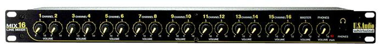 Whirlwind MIX-16 - This was designed for use in broadcast production, monitoring, and wherever large numbers of balanced inputs are required in a minimum amount of space. It provides 16 mono balanced 1/4" line level inputs in a compact, cost-effective 1U package.