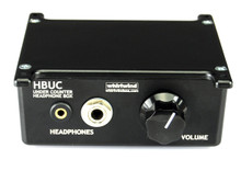 The Whirlwind HBUC is a sleek and space-efficient device designed to enhance audio control in various professional settings, including broadcast applications, recording studios, and language labs. This compact box is designed to be mounted discreetly under a table or counter, providing convenient access to headphone volume control.