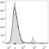 C57BL/6 murine splenocytes are stained with PE/Cyanine7 Anti-Mouse Ly6G Antibody(filled gray histogram). Unstained splenocytes (empty black histogram) are used as control.