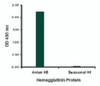 Hemaglutinin antibody at 1 ug/mL specifically recognizes Avian H5N1 influenza virus but not seasonal influenza virus A H1N1 Hemagglutinin protein.