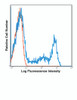 Human peripheral blood lymphocytes were stained with FITC OKT8 with relevant isotype control in Red.