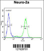 Flow cytometric analysis of Neuro-2a cells (right histogram) compared to a negative control cell (left histogram) .FITC-conjugated goat-anti-rabbit secondary antibodies were used for the analysis.