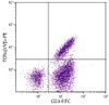 Chicken peripheral blood mononuclear cells were stained with Mouse Anti-Chicken TCR??/V?2-PE (Cat. No. 99-230) and Mouse Anti-Chicken CD3-FITC .