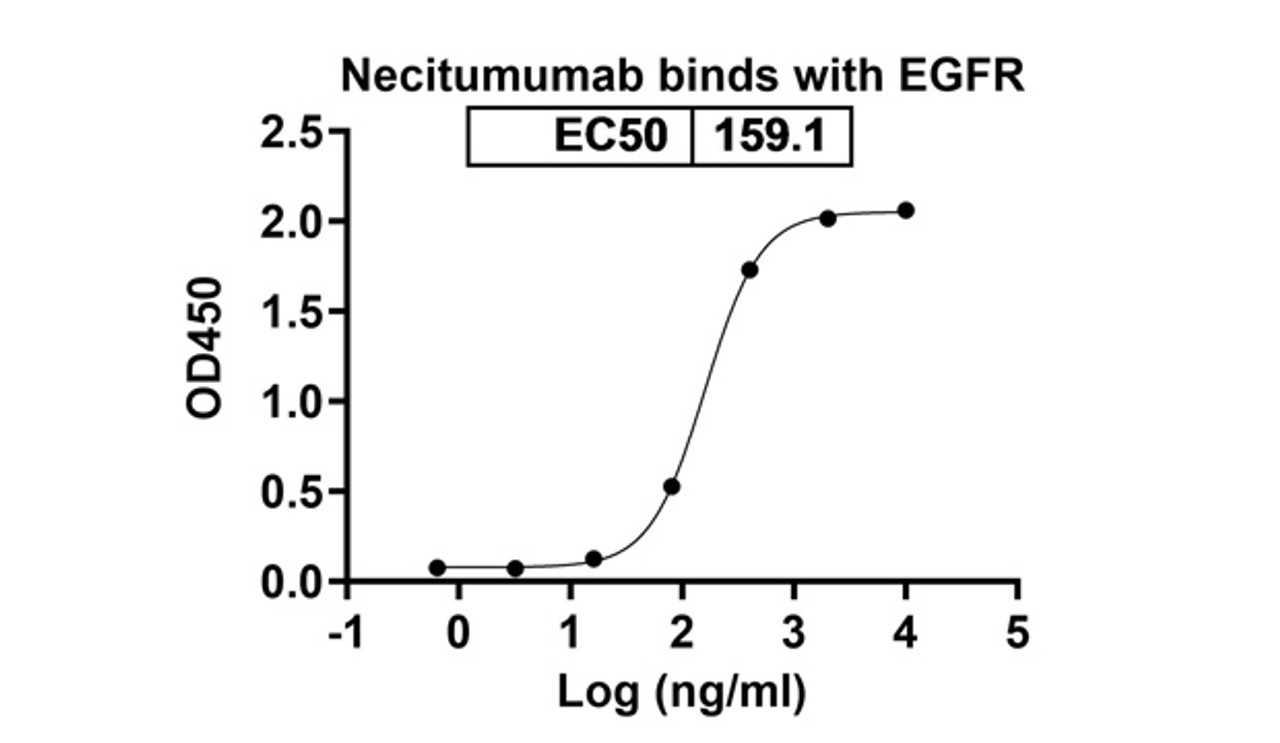 Necitumumab binds with EGFR