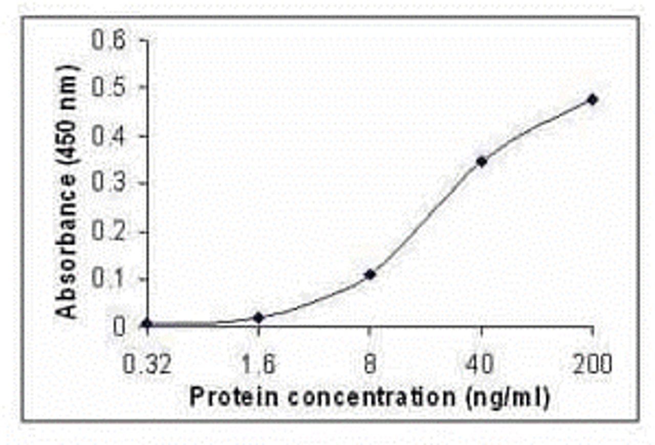 Recombinant protein as test antigen. Rabbit polyclonal anti-MIP 1b IgG as capture antibody, Affinity-Purified MIP 1b IgY-Biotin as detection antibody.