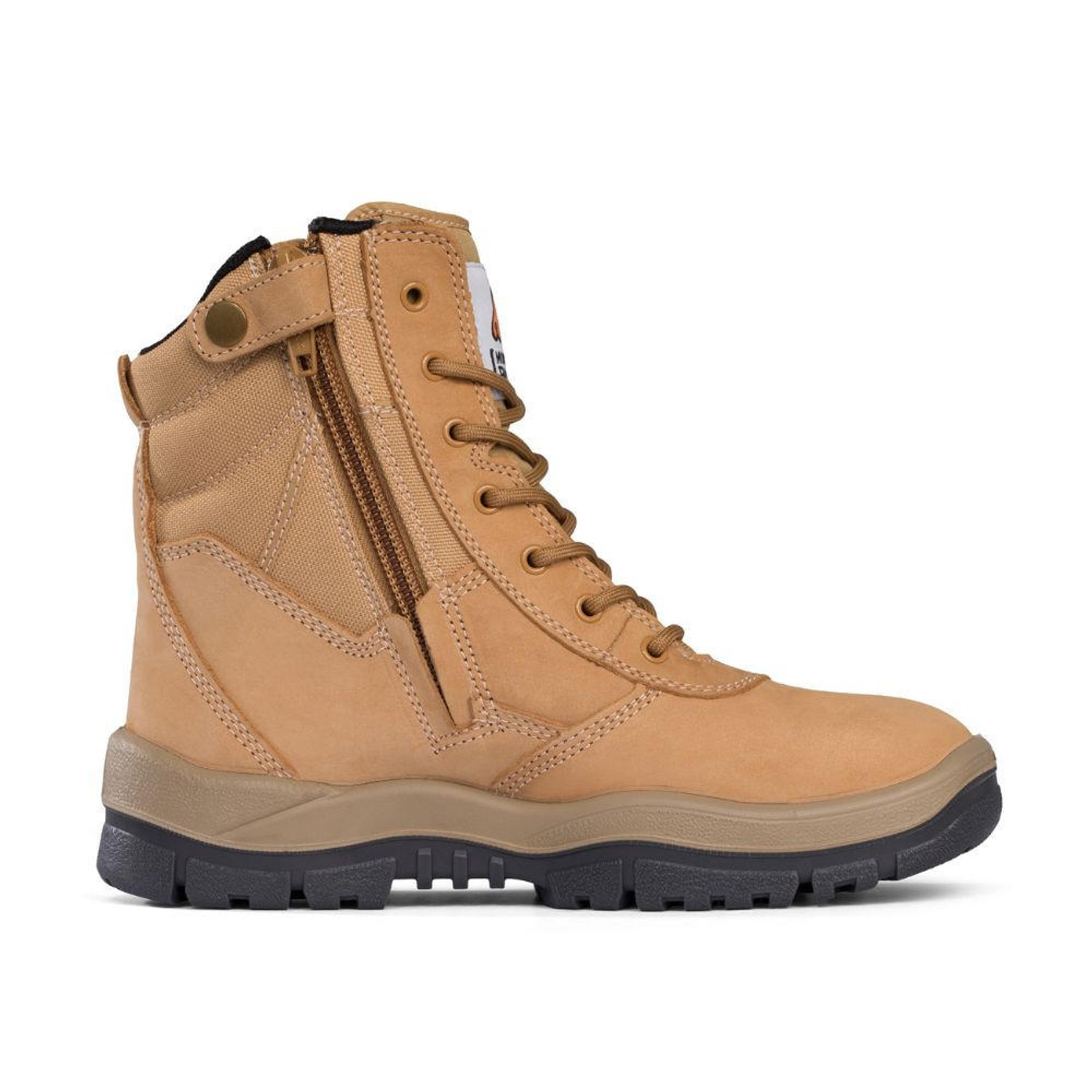 Mongrel Boots Mongrel Safety 7 Hole Zipside Lace Up Boots in Wheat 251050