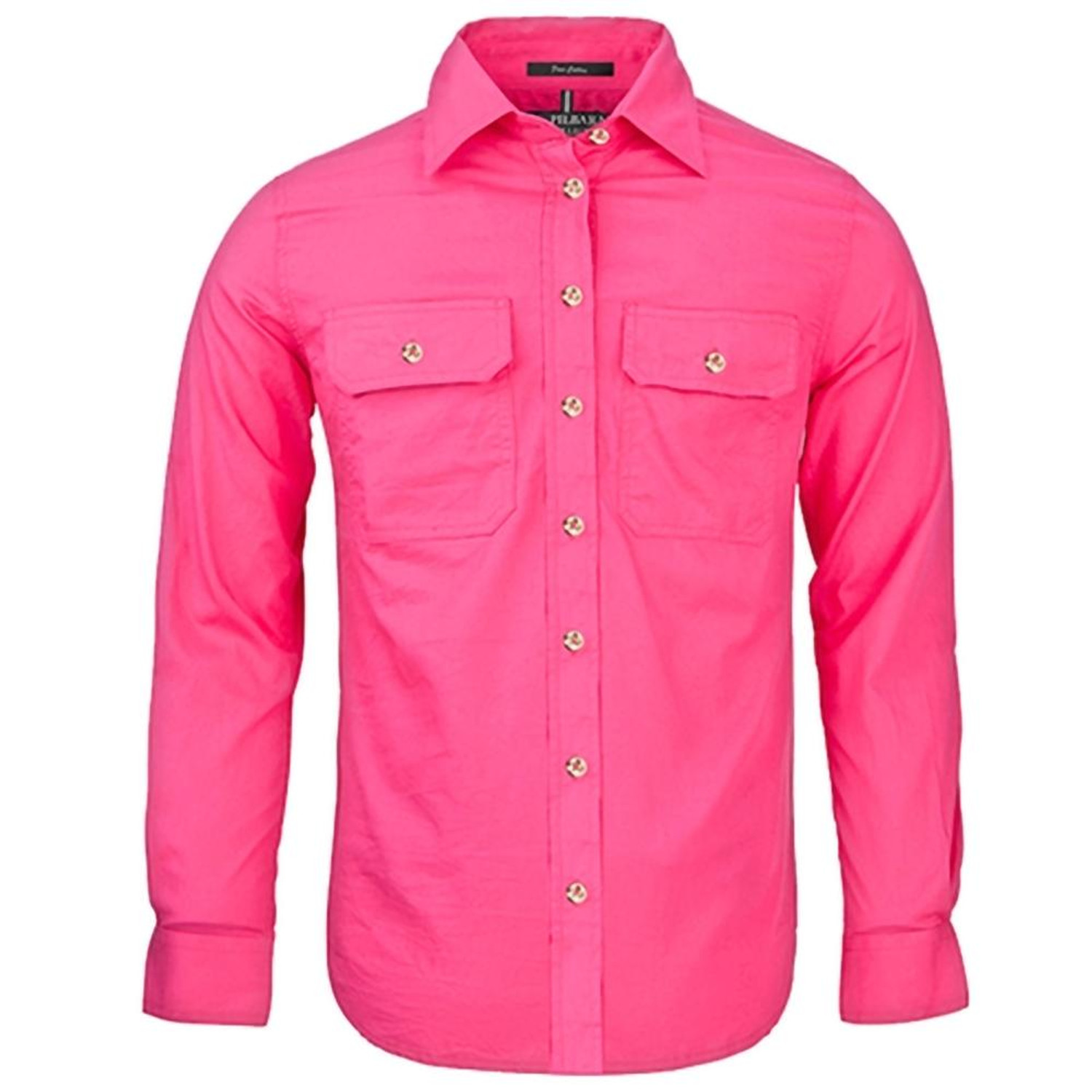 Ritemate RM600BT Pilbara Ladies Open Front Shirt in Hot Pink Bulk Deal, Buy 4 for dollar44.95 Each