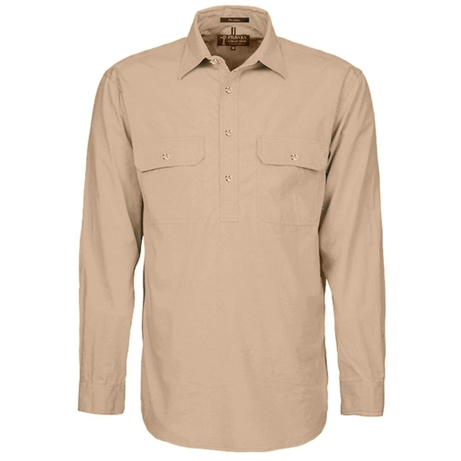 Ritemate RM200CF Pilbara Mens Closed Front Shirt Clay Bulk Deal, Buy 4 for dollar44.95 Each