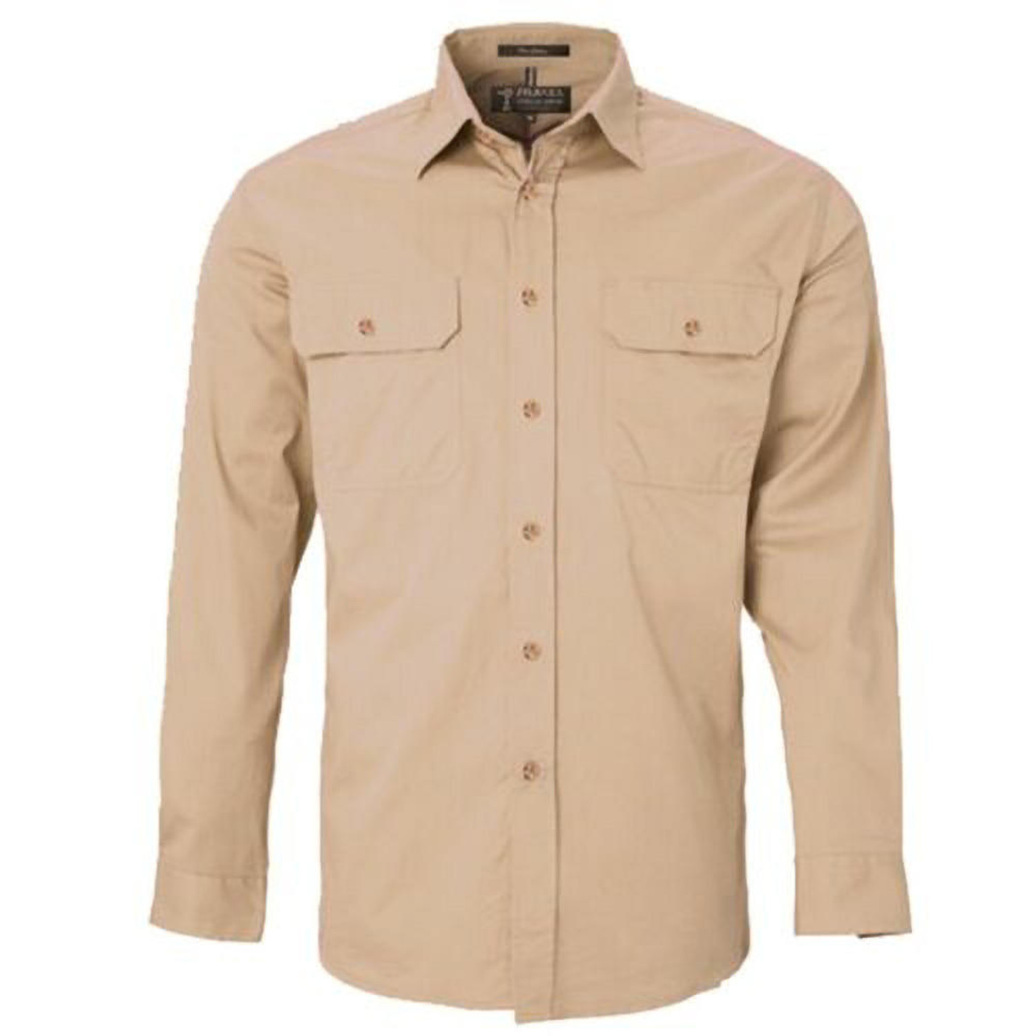 Ritemate RM500BT Pilbara Mens Open Front Shirt Clay Bulk Deal, Buy 4 for dollar44.95 Each