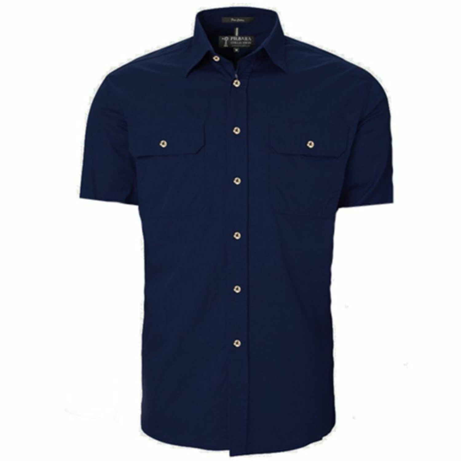 Ritemate RM500BTS Pilbara Mens Open Front Short Sleeve Shirt in French Navy Bulk Deal, Buy 4 for dollar44.95 Each