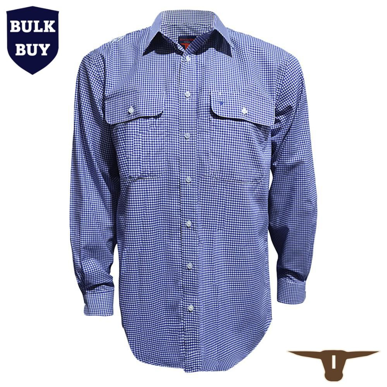  Born Out Here  Mens Long Sleeve Open Front Shirt in Royal 1434633-1 (Bulk Deal Buy 4+ for $89.95 each) 