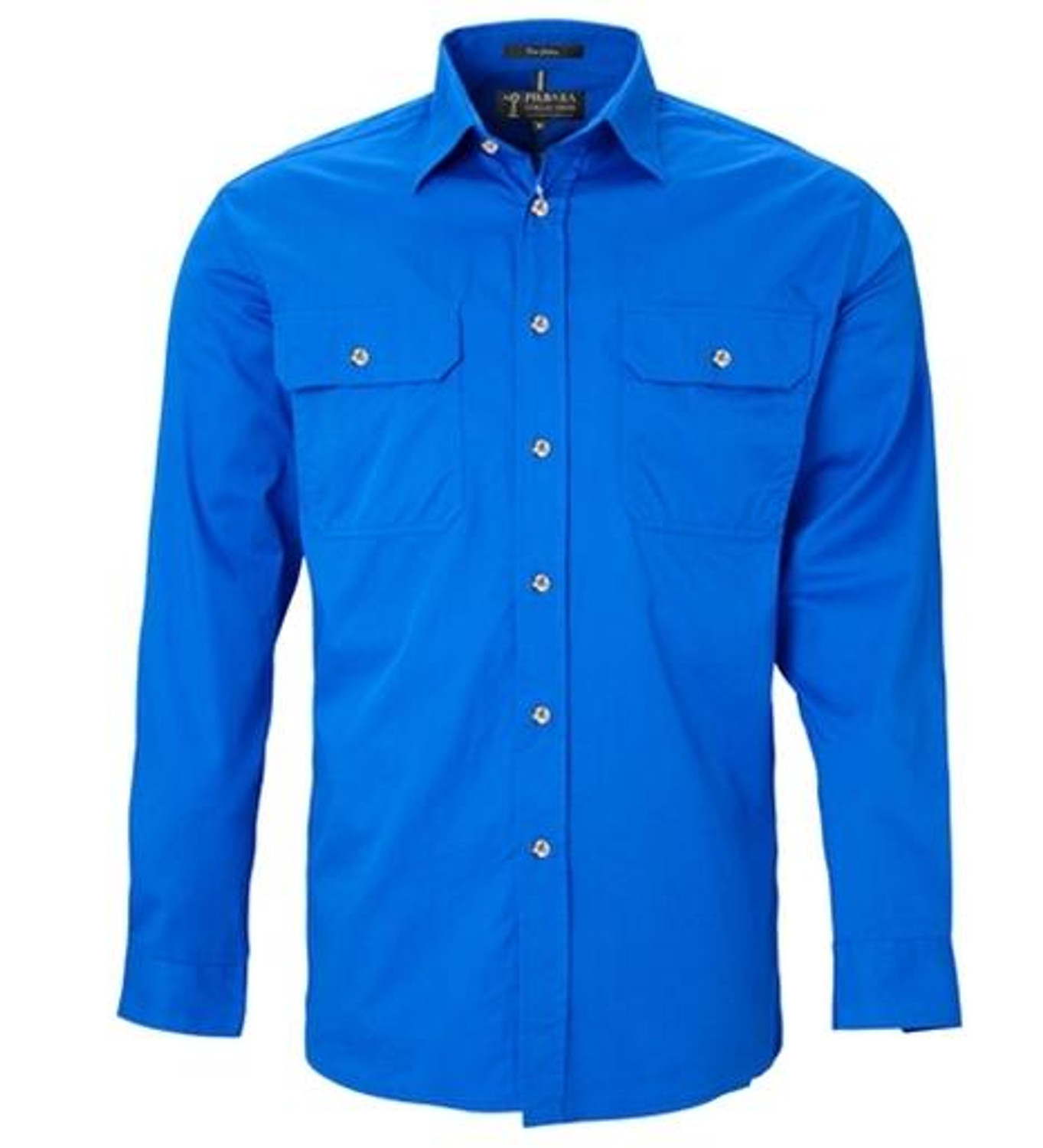 FREE EMBROIDERY - Mens Cobalt Blue OPEN FRONT Shirt buy 20