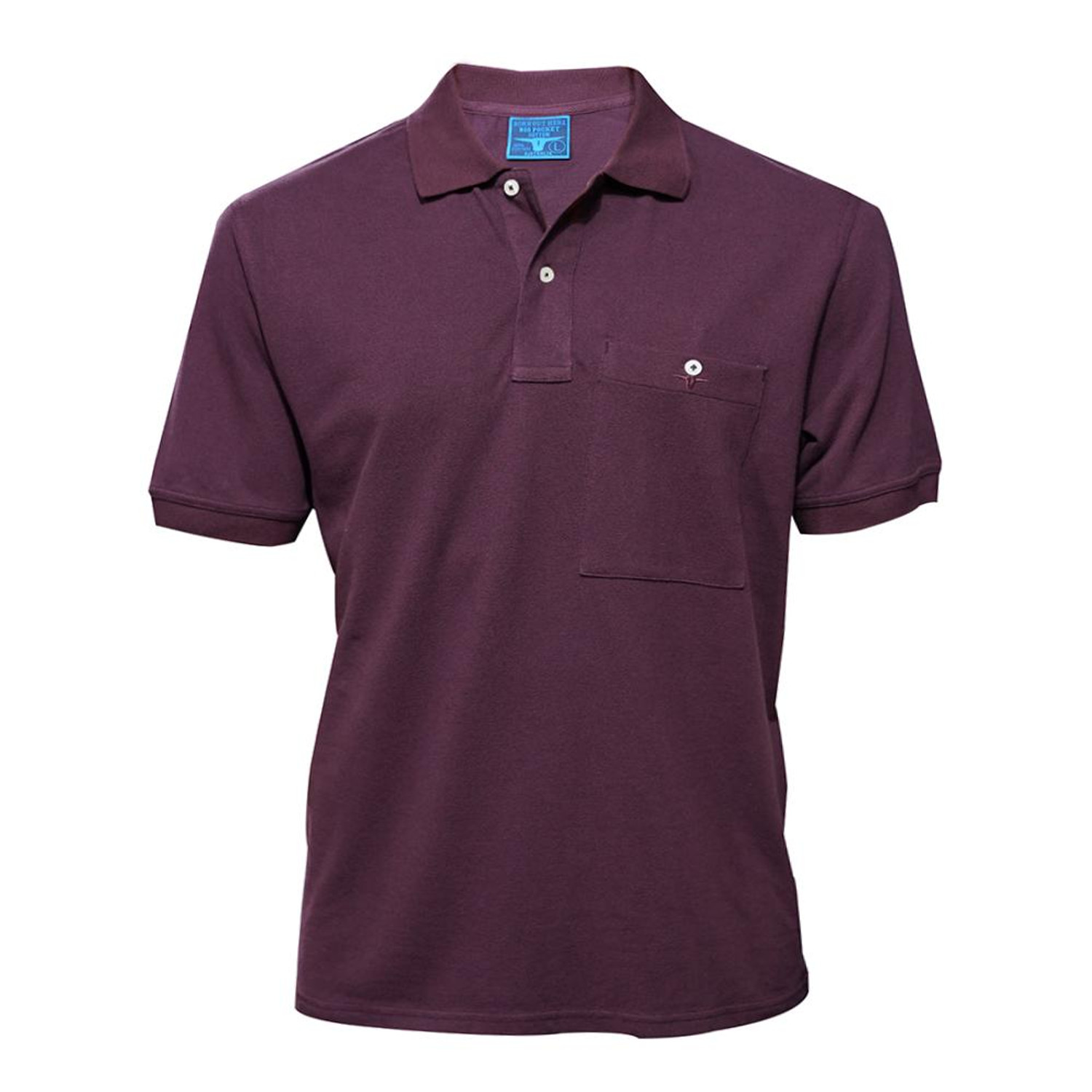Born Out Here BMP8001 Mens Short Sleeve 100% Cotton Polo Shirt in BURGUNDY