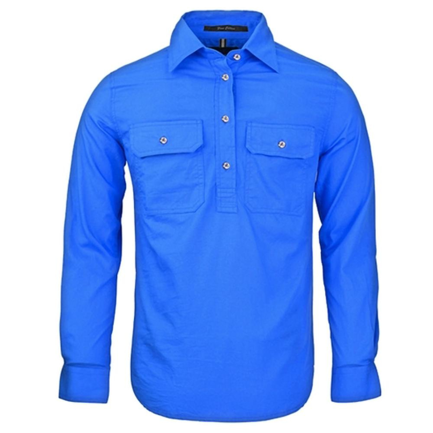 FREE EMBROIDERY - Ladies Cobalt Blue CLOSED FRONT Shirt buy 20