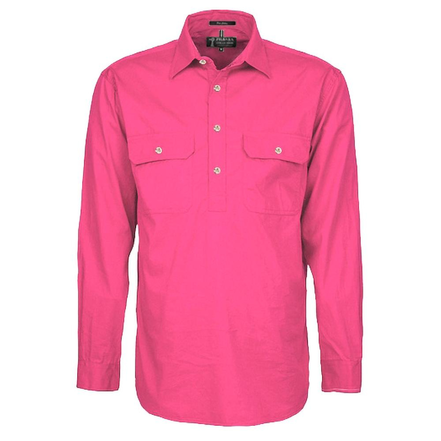 FREE EMBROIDERY - Mens Hot Pink CLOSED FRONT Shirt buy 20