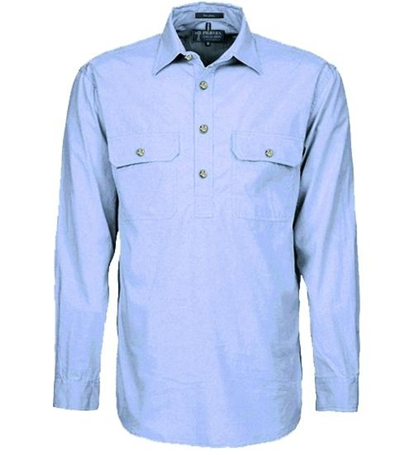 FREE EMBROIDERY - Mens Pale Blue CLOSED FRONT Shirt buy 20