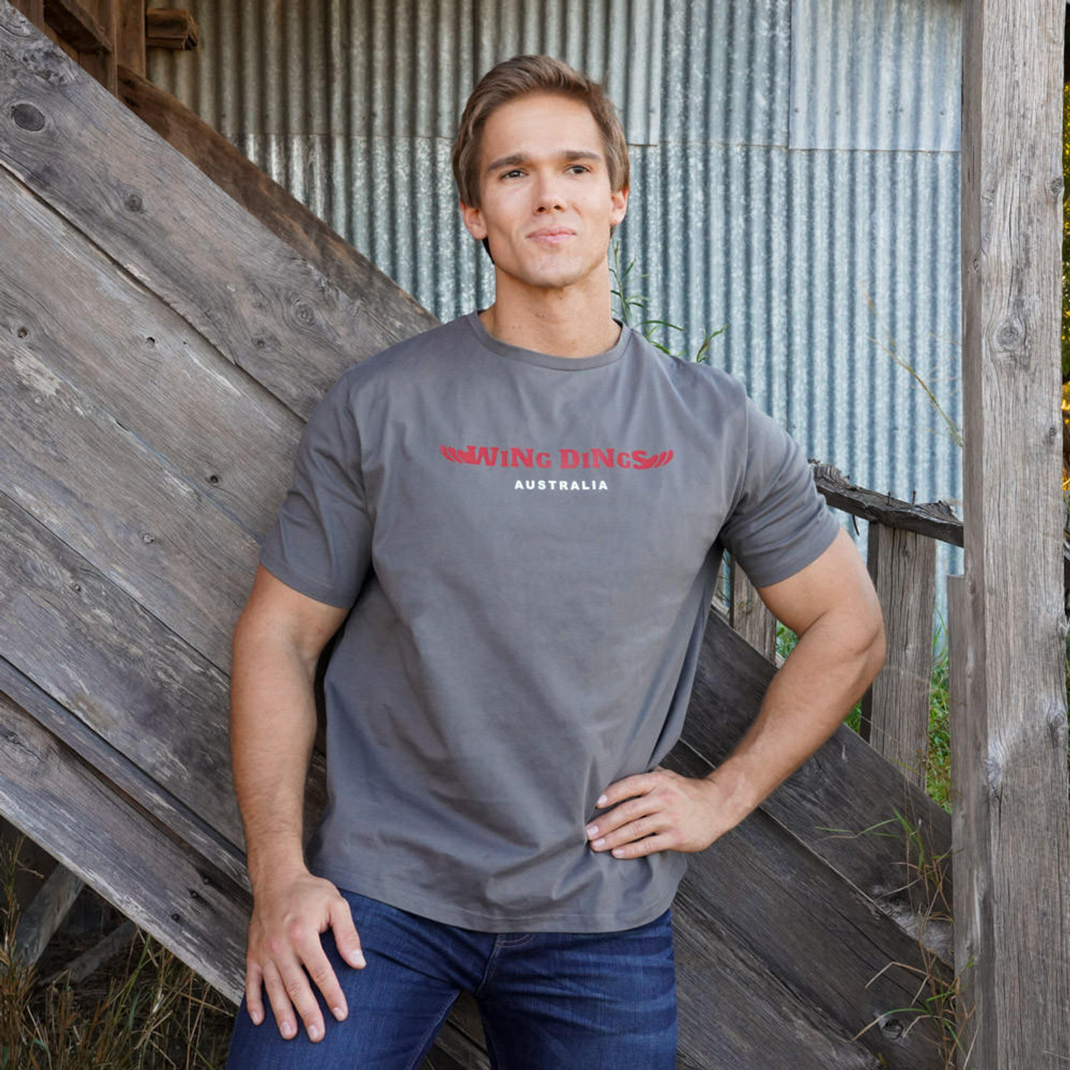Wing Dings Australia WMPT1 T-Shirt in Coffee (Buy 4 or more for $39.95 each)