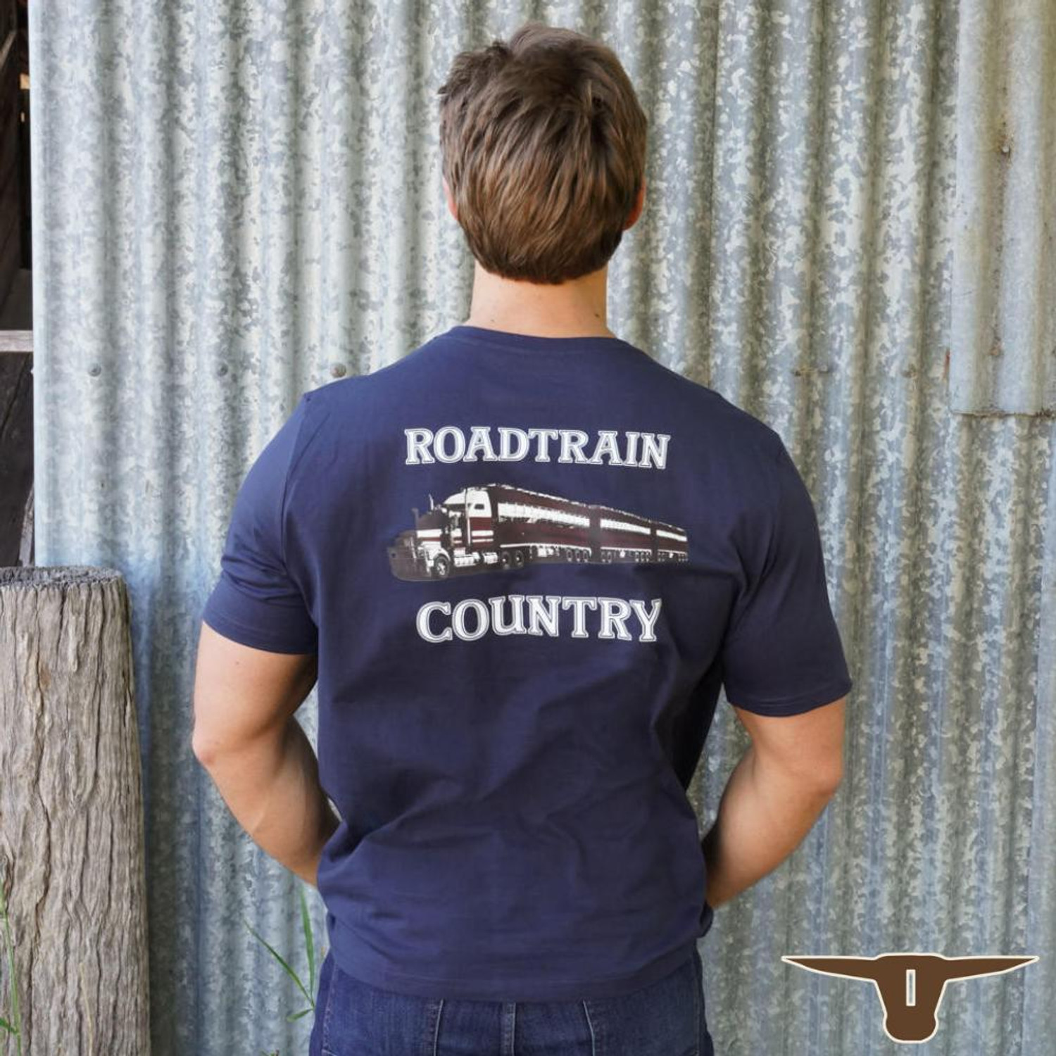  Born Out Here BMPT9 Roadtrain T-Shirt in Navy (Buy 4 or more for $39.95 each) 