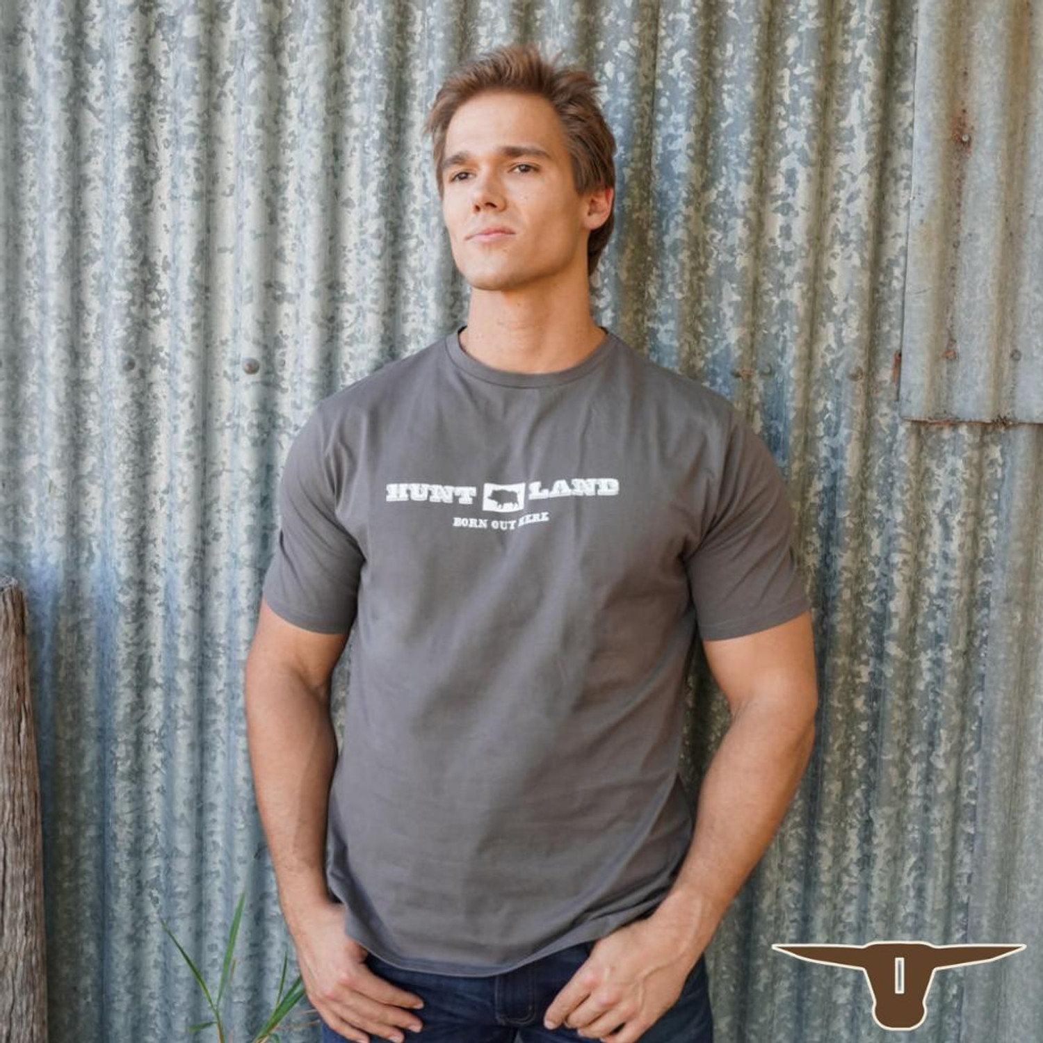  Born Out Here BMPT5 Hunt Land T-Shirt in Coffee (Buy 4 or more for $39.95 each) 