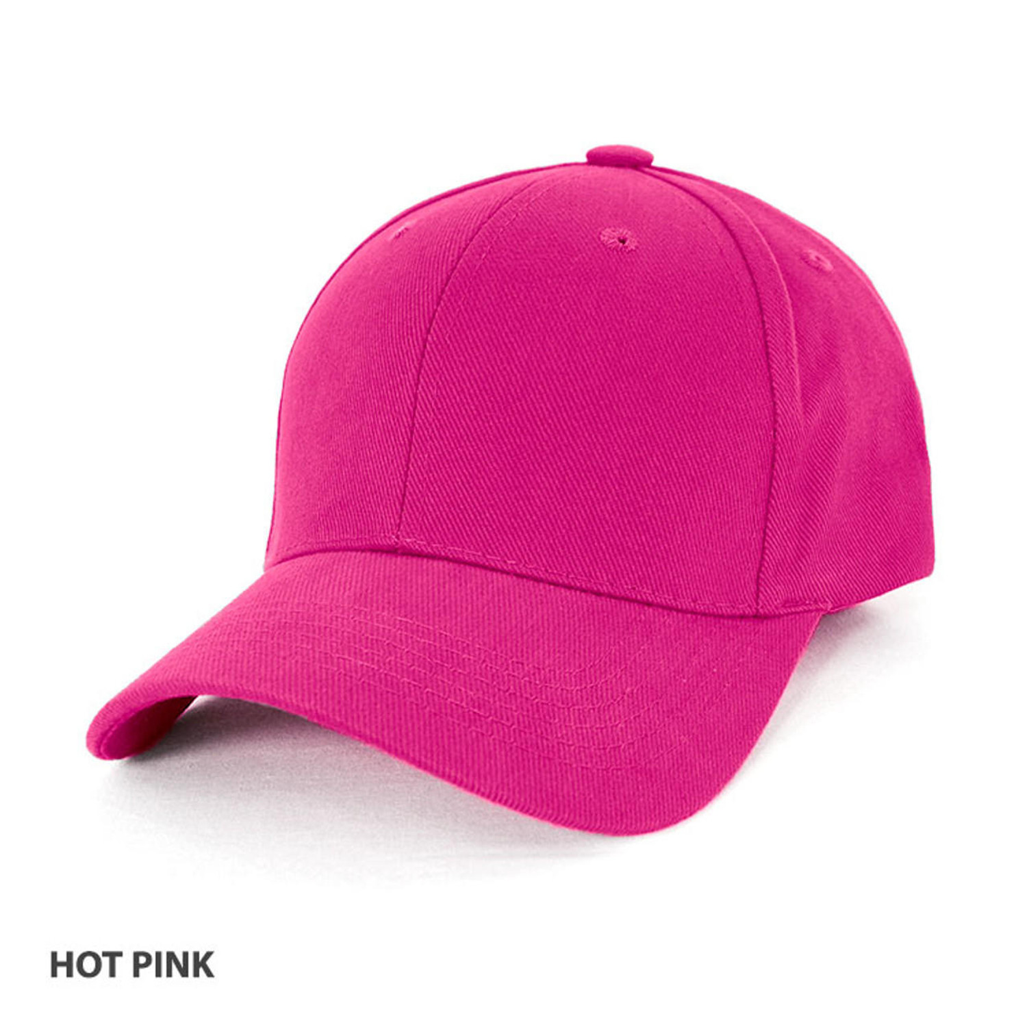  FREE EMBROIDERY - Heavy Brushed Cotton Cap in Hot Pink (Buy 20+) 