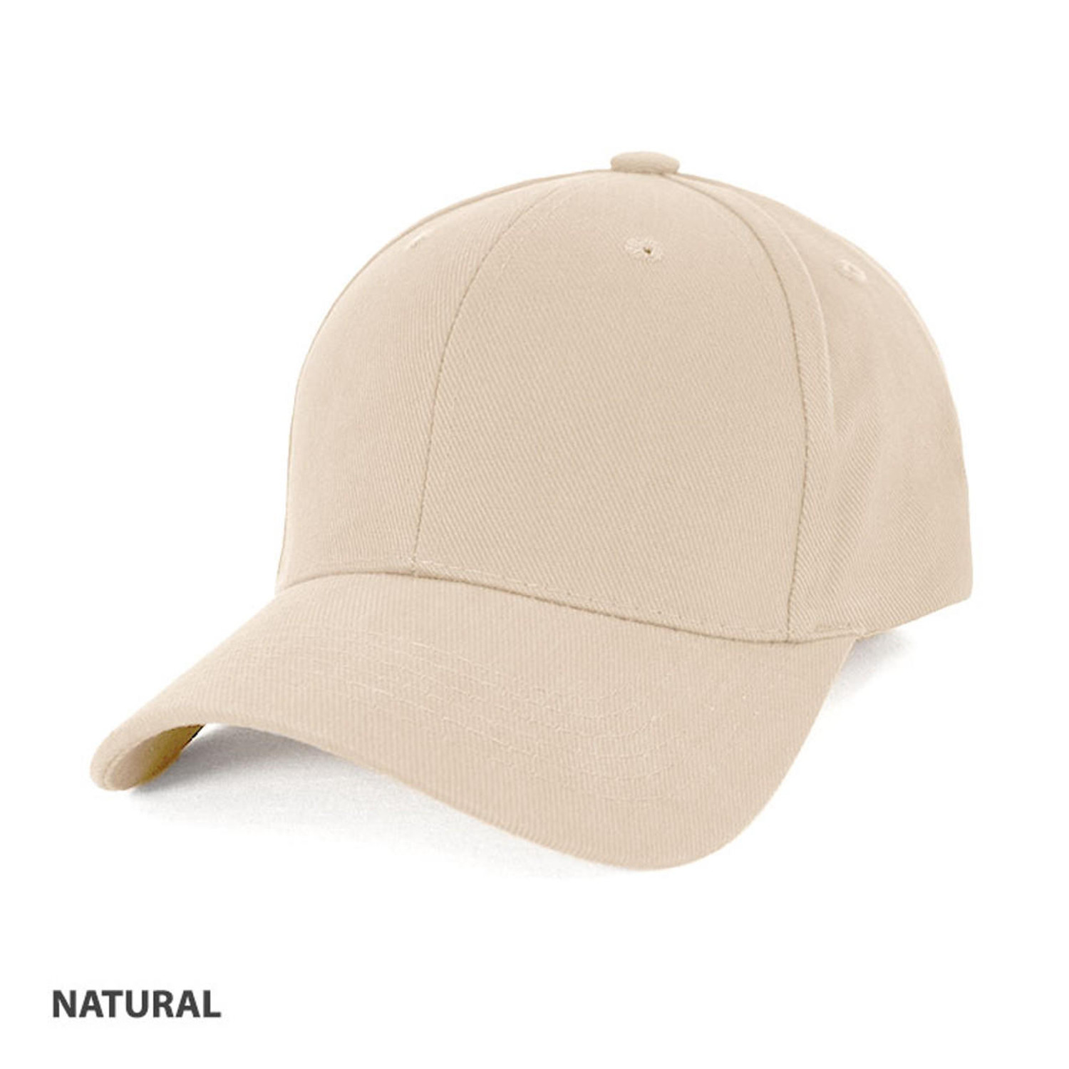  FREE EMBROIDERY - Heavy Brushed Cotton Cap in Natural (Buy 20+) 