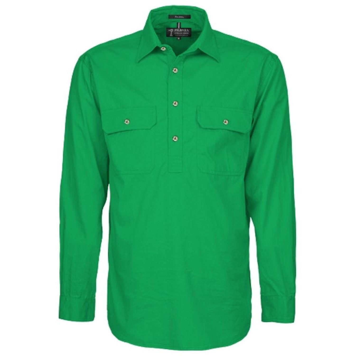  Ritemate RM200CF Pilbara Men's Closed Front Shirt Kelly-Green (Bulk Deal, Buy 4 for $49.95 Each!) 