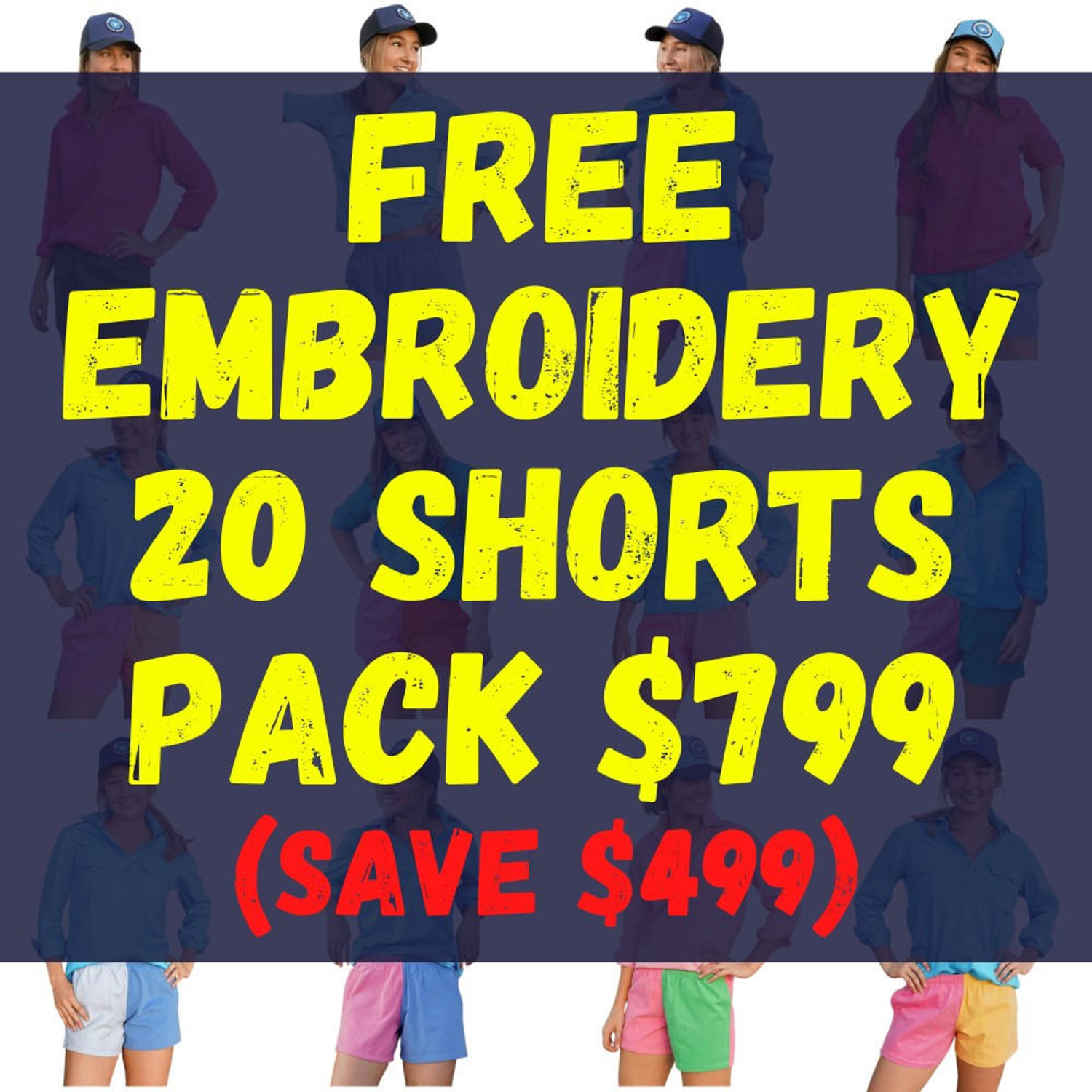  20 Ladies Shorts With Free Logo Embroidery (PACKAGE DEAL) 