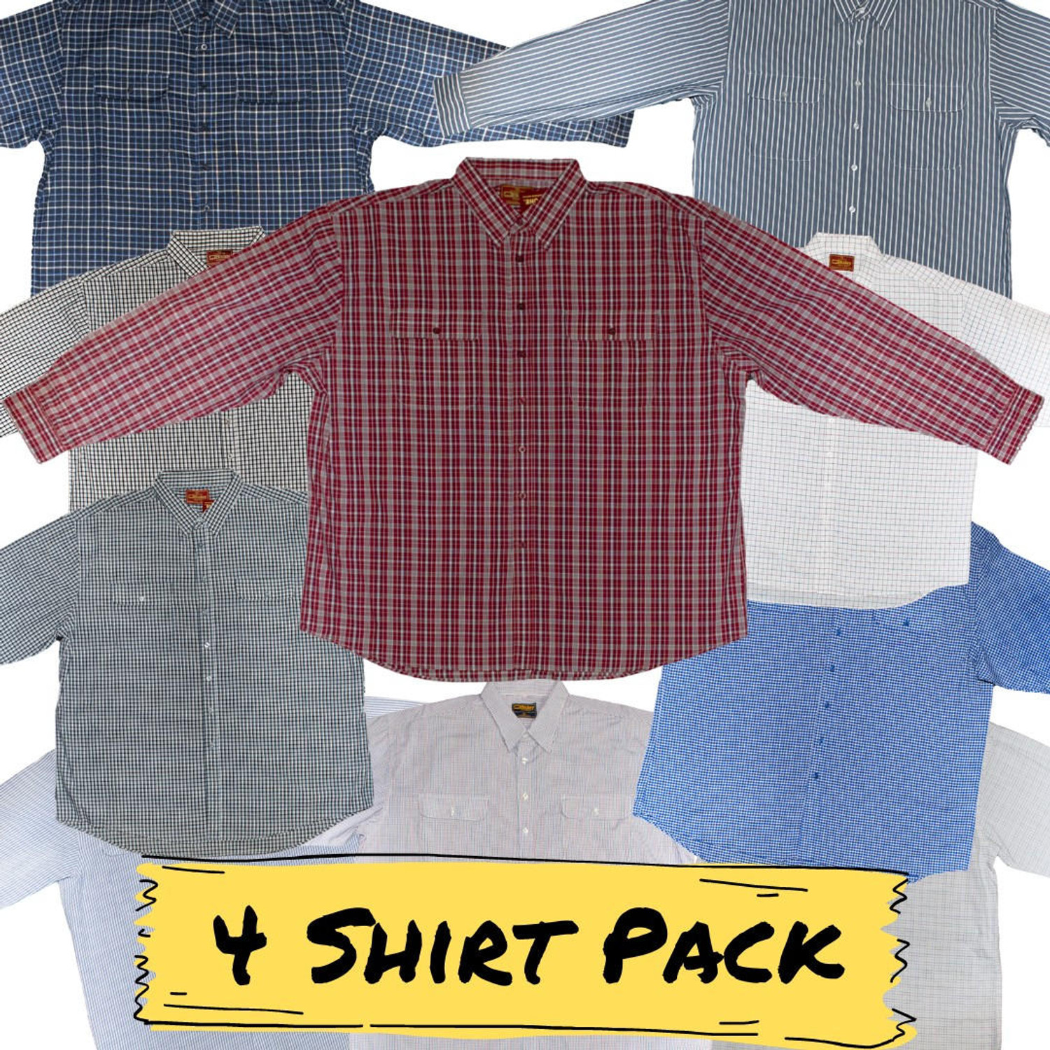  Bisley Double Pocket Work Shirts (Buy 4 Pack Shirts for $100) & Receive a Surprise Mix of Colours and Patterns! 