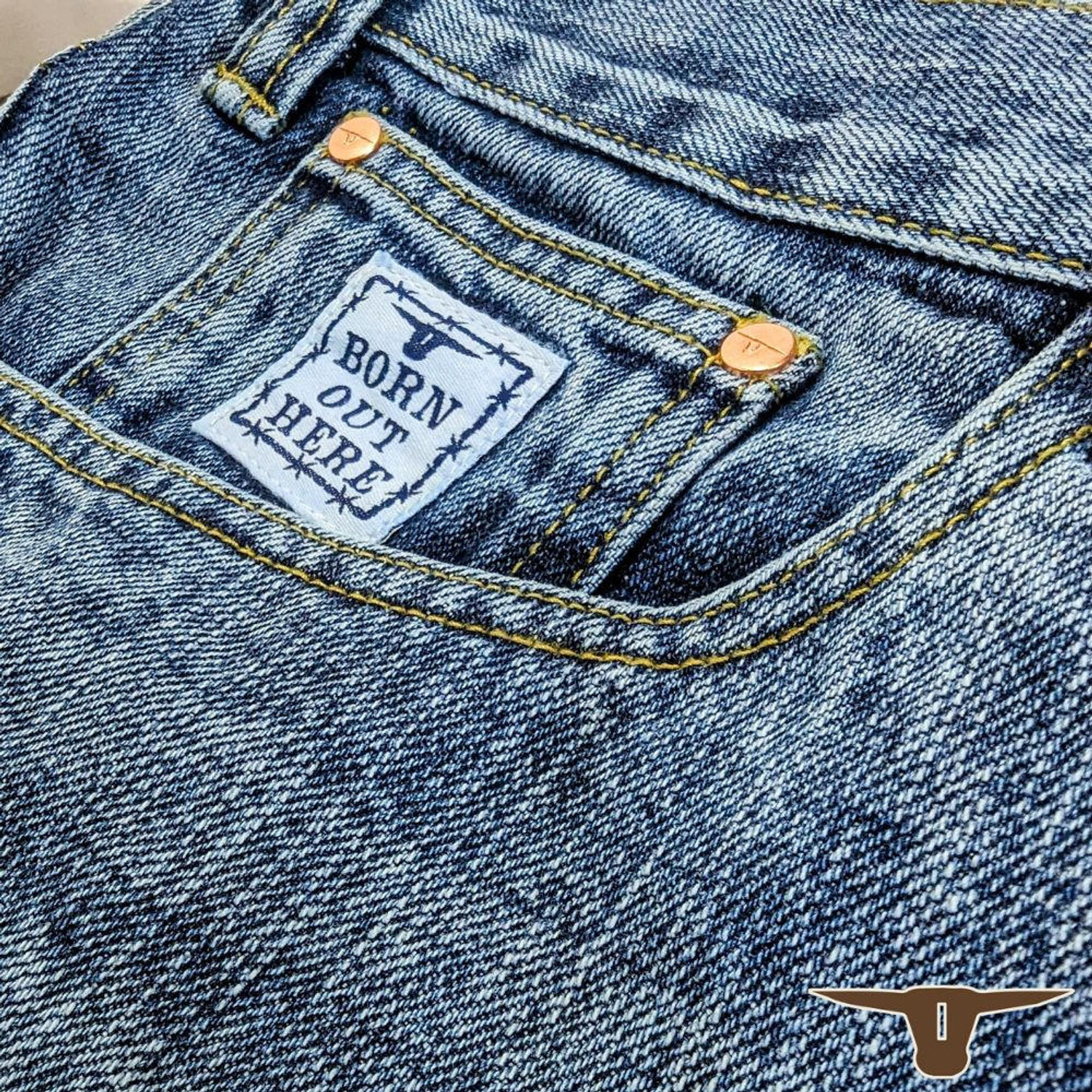  Born Out Here White Brand Jeans (BWBJ400) 