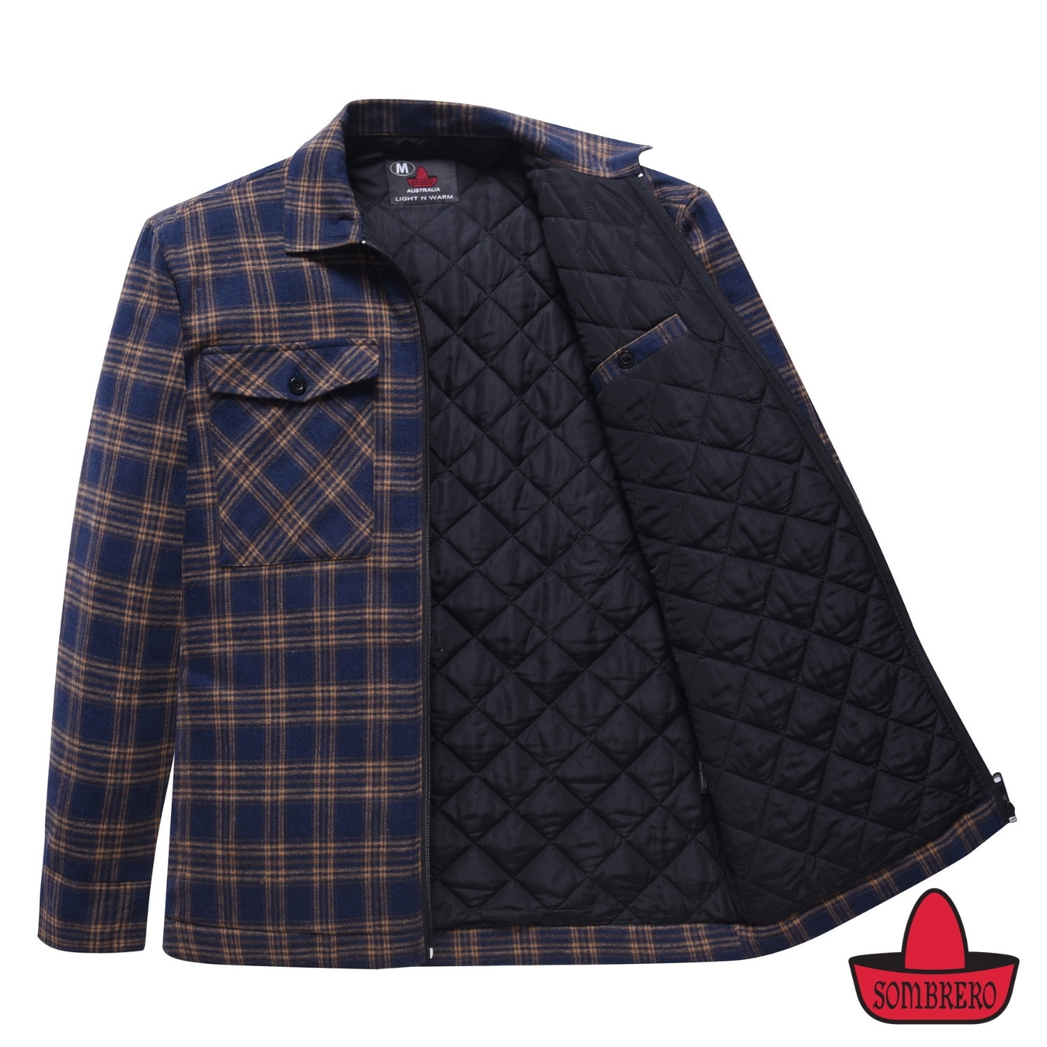 Sombrero Light Warm Jacket in Navy Tanbark