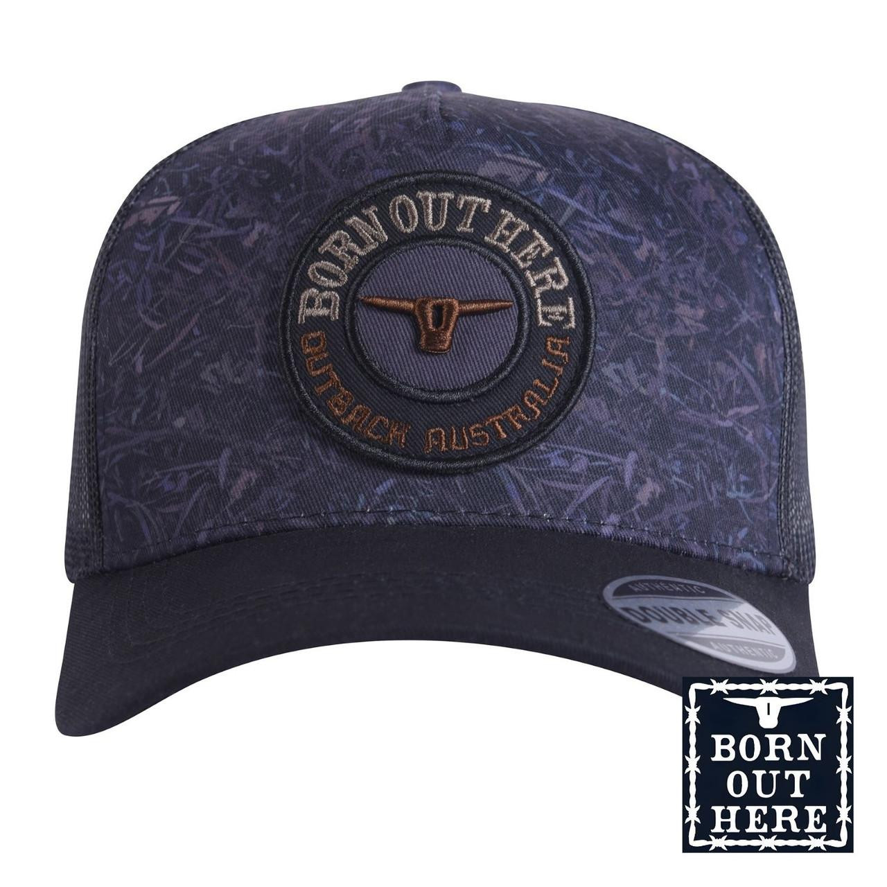  Born Out Here Original Trucker Cap in Camo/Black 