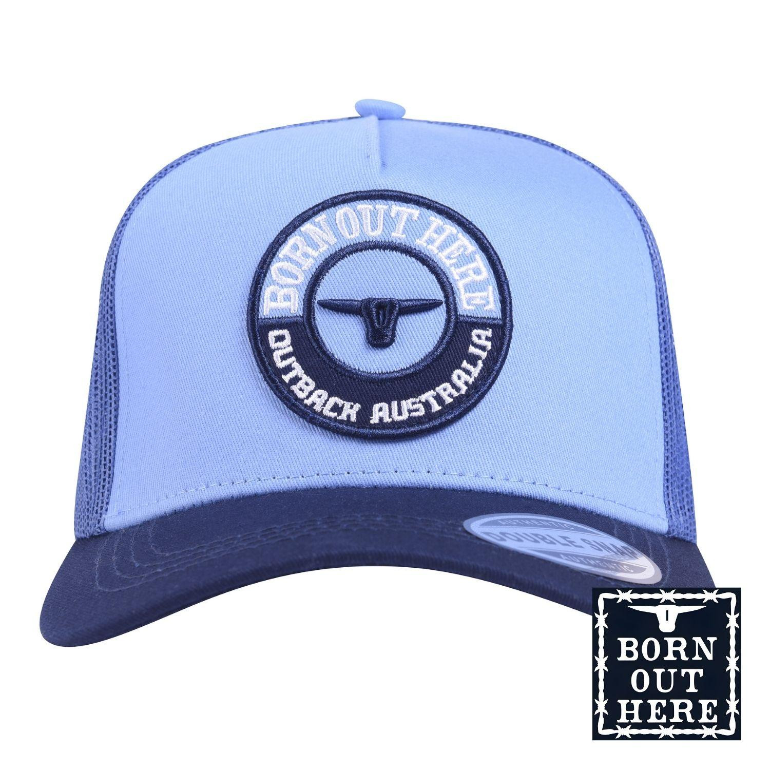  Born Out Here Original Trucker Cap in Chambray/Navy 
