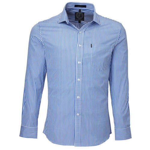 Ritemate RMPC012 Mens Single Pocket Dress Shirts in Blue/White Bulk Deal, Buy 4 for dollar64.95 Each
