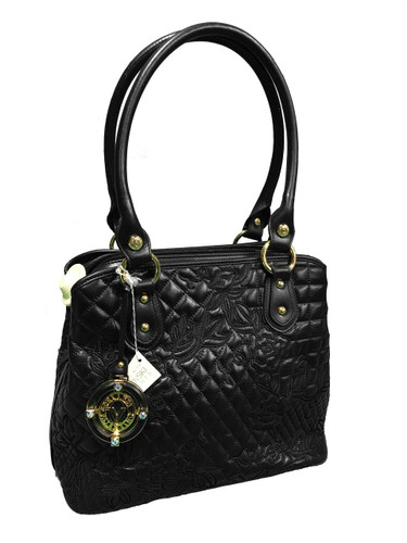 Zafino Valentino Orlandi Handbag 2462BL Italian Leather Black