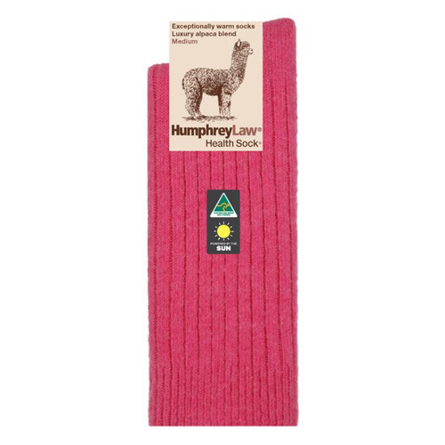 Humphrey Law 01C Alpaca Health Socks in Fuchsia Bulk Buy Deal, Buy 4 or more for dollar34.95 per pair